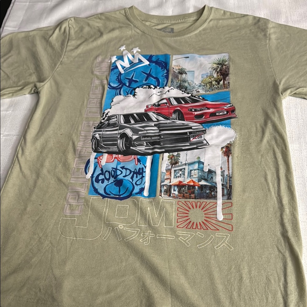 Kids Graphic Tee in Olive Green